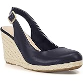 Lvemas Womens Espadrilles Wedge Sandals Closed Toe Slingback Wedges Pumps Platform Heeled Sandal