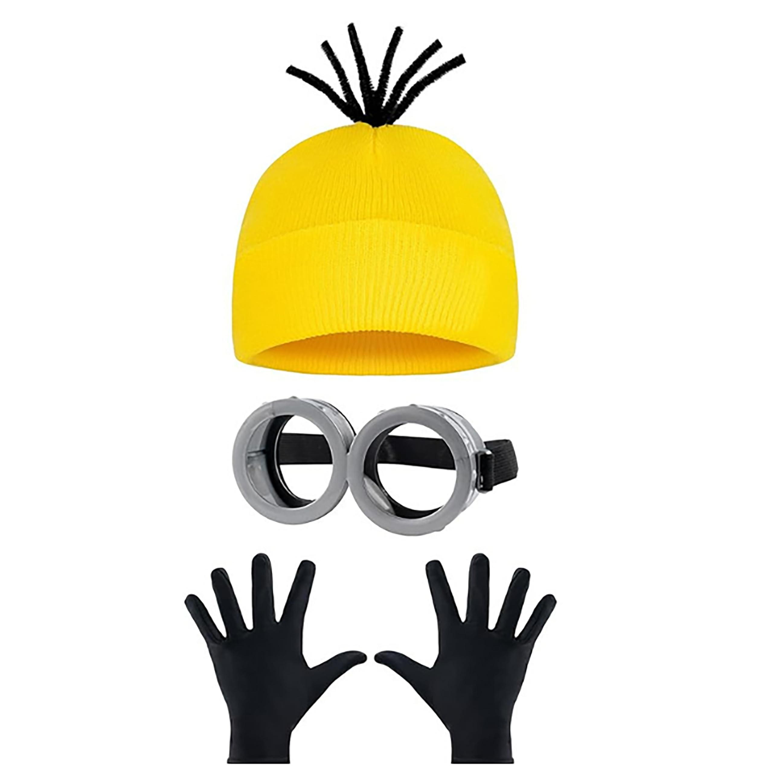 DABAOOU 3Pcs Halloween Costume Accessories Set with Hats Steampunk Goggles Glasses Black Gloves Adults Cosplay Dress Up Cute Outfit Funny Dress Party Supplies