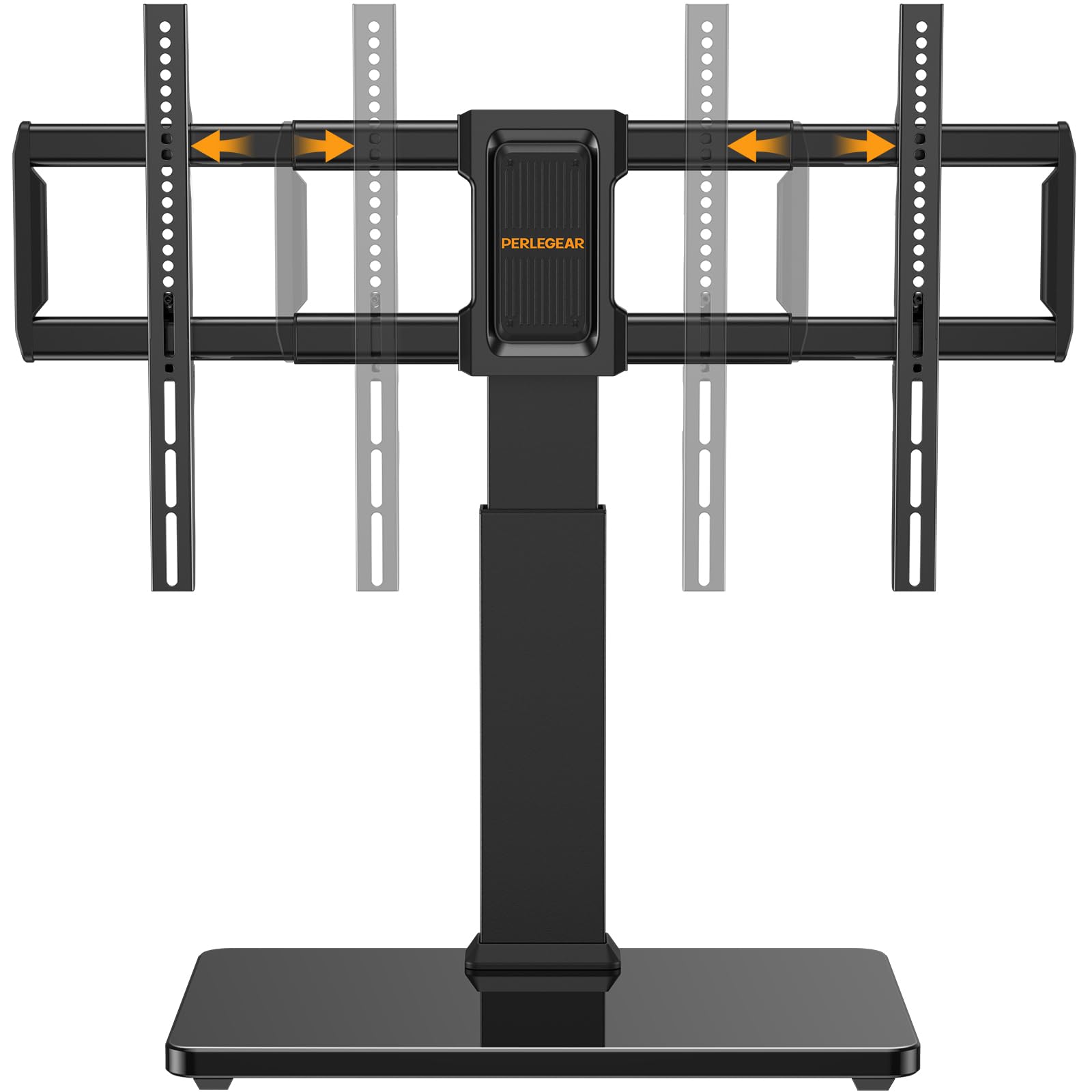 Photo 1 of Perlegear Swivel TV Mount Stand, Universal TV Stand for 37-80 inch TVs, Height Adjustable Tabletop TV Stand Holds up to 99 lbs, Preassembled InstaMount Front Support, Max VESA 600x400mm, PGTVS28