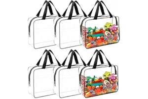 Ojanoot Toys Storage Bags,6 Pack Extra Large Toy Storage Bags PVC Toy Storage Bag with Zipper, Waterproof Storable Organizer 
