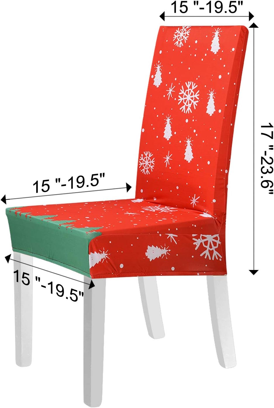 Beeager Christmas Chair Covers Decoration - 4 Pack Classic Stretch Removable Washable Christmas Chair Protector Slipcovers for Home, Kitchen, Dining Room Decor: Home & Kitchen