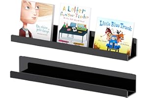 Carmanon Magnetic Book Shelf for Whiteboard, Reusable Acrylic Book Display Shelf with Strong Adsorption Capacity, Magnetic Book Holder for Classroom Refrigerator Office Teacher Kids, Black