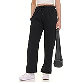 MODERN BASICS Straight Leg Sweatpants for Women, Fleece Loose Fit Open Bottom Lounge Womens Sweatpants with Pockets