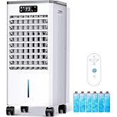 Windowless Portable Air Conditioners Fan, Evaporative Air Cooler 3 Modes &amp; 3 Speeds, 2-Gal Tank for 20H Cooling,12H Timer for Smart Auto-off, 16FT Remote,No Hose Needed,38db Swamp Cooler FK2306Y