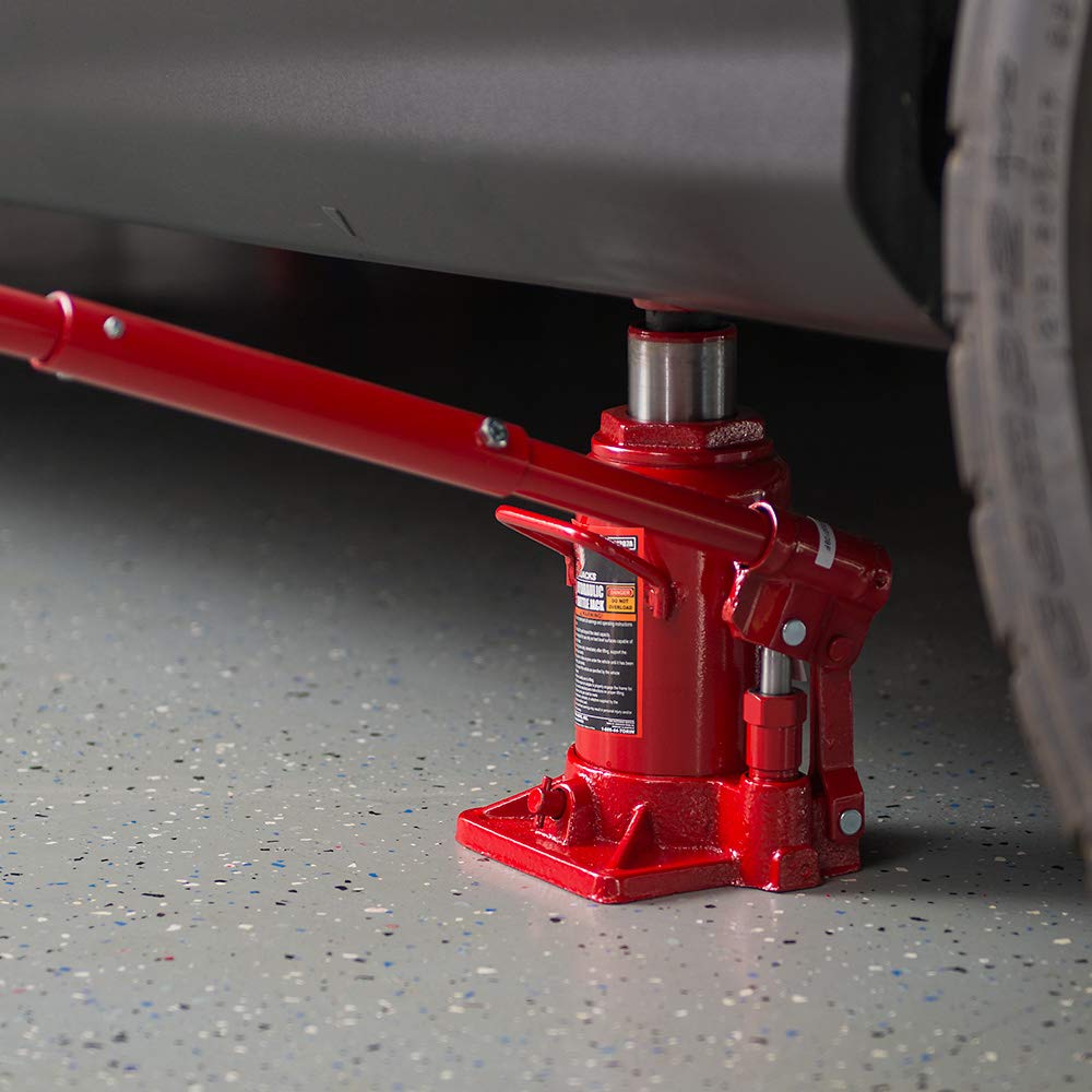 BIG RED T91207A Torin Hydraulic Stubby Low Profile Welded Bottle Jack, 12 Ton (24,000 lb