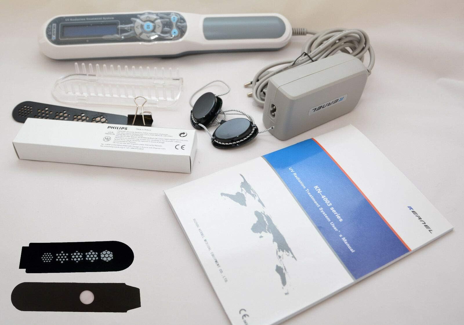 UVB 311nm LAMP Comb Eczema, Psoriasis, NEURODERMATITIS + Tester MED + Cover!
