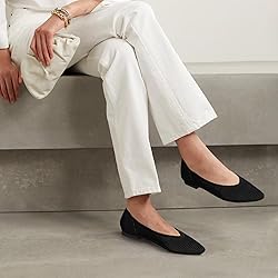 TINGRISE Women's Flats Shoes Pointed Toe Knit