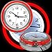 Lavish Home Retro Neon Wall Clock - Battery Operated Wall Clock Vintage Bar Garage Kitchen Game Room – 14 Inch Round Analog (Red and White)