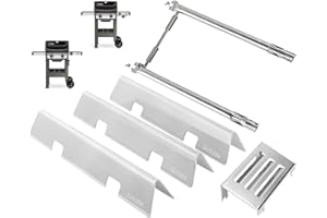 PETKAO Grill Parts for Weber Spirit 2 Grill Parts GS4 Spirit II E210 S210 E220 S220, Replacement for Weber GS4 Spirit 2 Flavorizer Bars 7635 67045, Burner Tube 67024 67102 69785 & Heat Deflector 67060