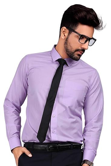 Uniform Sarees Corp Men�s Formal Office Staff Regular Fit Full Sleeves Shirt T-445488T_Purple