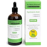 Hyaluronic Acid Serum (5oz) – 100% Pure Hyaluronic Serum for face & Anti-Aging Formula for Face – Wrinkle Reduction, Brightening & Moisturizing with Vitamin C for All Skin Types