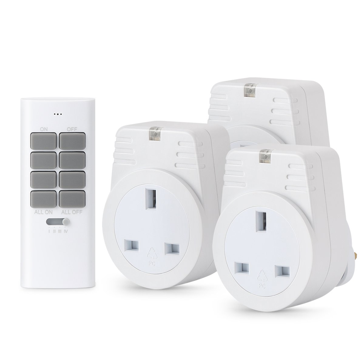 Lunvon 12 Programmable Channels 1000 Watt 3 Outlets 1 Remote Wireless Remote Control Sockets