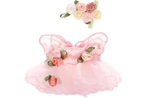 ALTRJO Doll Clothes for Labubu 17cm Have a Seat & Exciting Macaron & Big into Energy Series Dolls, Adorable Chic Dress Set for 17cm Dolls Accessories (Pink Flower Skirt + Hairband)