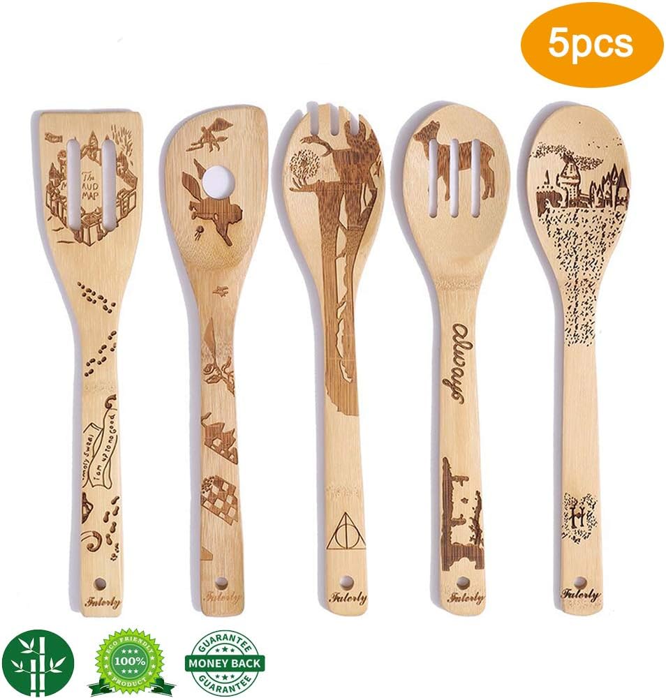 Amazon Com Organic Bamboo Spoons For Cooking Dacestar