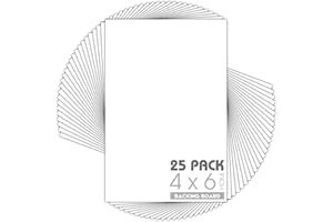 Mat Board Center, Pack of 25, 4x6 White Backing Boards, 4-Ply Thickness Cardboard for Picture/Photo/Framing Back Support