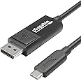 Plugable USB C to DisplayPort Cable 6 feet (1.8m), Up to 4K at 60Hz, USB C DisplayPort Cable - Compatible with Thunderbolt 4/