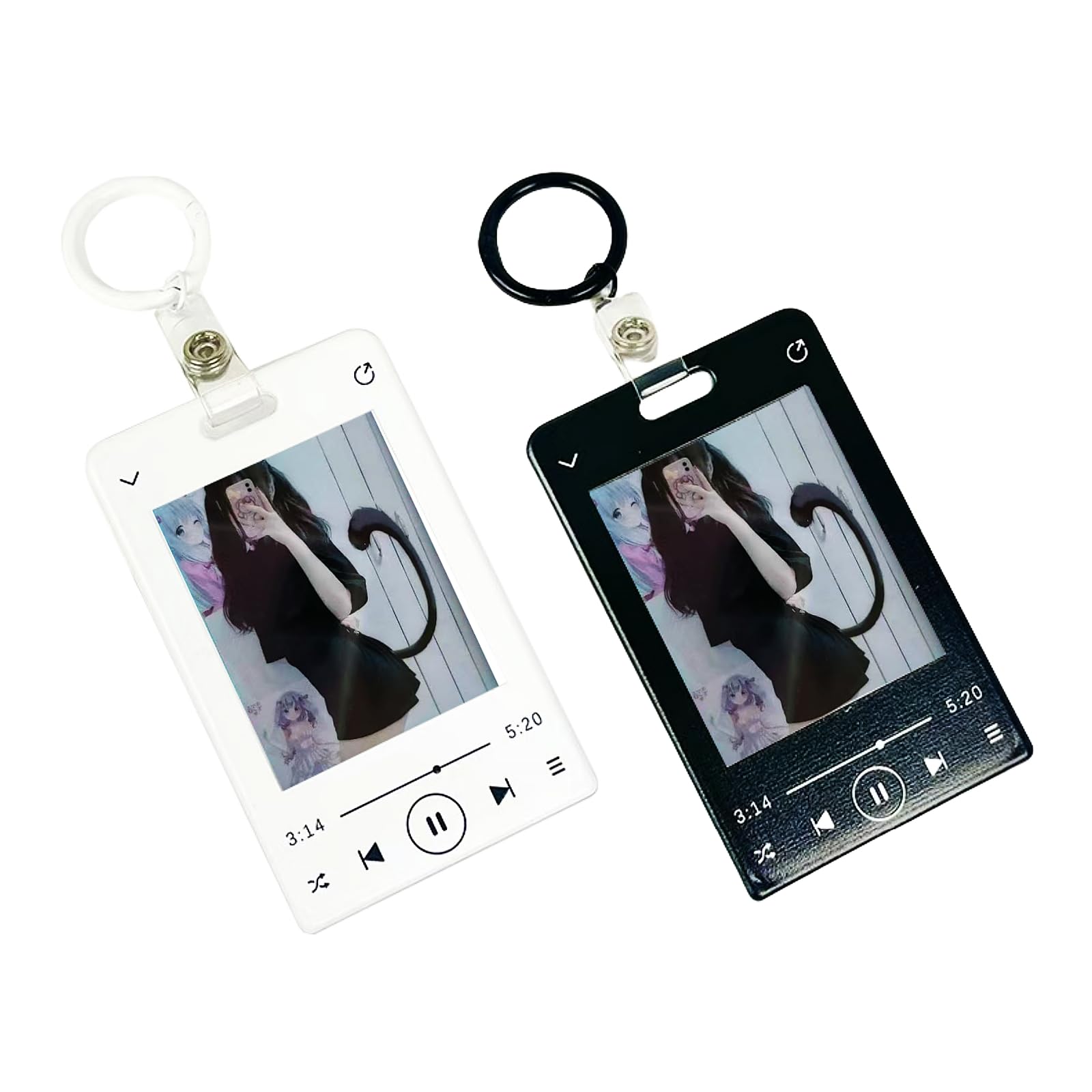 Photo 1 of 2 Pack Photocard Holder Keychain 54x85mm Acrylic PC Holders Clear ID Display Case Sleeves for Bank Bus Photo Card