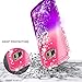 Galaxy Note 5 Case with Tempered Glass Screen Protector for Girls Kids Women, NageBee Glitter Liquid Sparkle Bling Floating Waterfall Shockproof Cute Case for Samsung Galaxy Note 5 -Purple/Pink