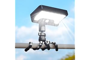 Thumok Motion Sensor Outdoor Lights with Flexible Octopus Tripod - 600LM Solar Sercurity Lights Waterproof, Dual Charging Solar Ourdoor Light for Camping,Fence, Patio (1)