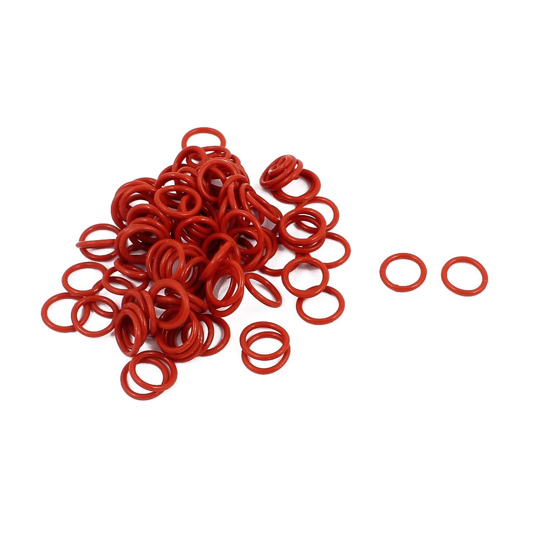 Sourcingmap 100Pcs 8mm x 1mm Rubber O-Rings NBR Heat Resistant Sealing Ring Grommets Red