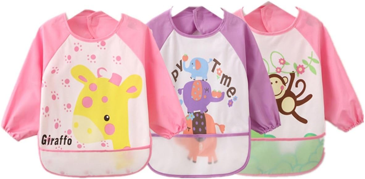 Le Repas De Bebe Bebe Puericulture Haimoburg 2pcs Etanche Bavoir A Manches Longue Pour Bebe Alimentation Impermeable A Leau Blouse Tablier 6 Mois A 3 Ans Loclic Com