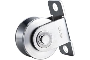 SHINICO Cable Pulley 48MM Wheel Wall Mount, Bearings Inside, Stainless Steel V Type Rope Pulley for Pulley System, Sliding Gate 1Pcs