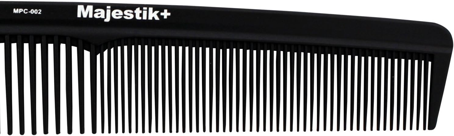 Hair Comb Black Professional Hairdressing Carbon Fiber Comb Master Barber and Salon Anti Static Heat Resistant Strong & Durable Medium and Fine Tooth By Majestik+ - Image 4