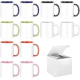 TANGLONG Sublimation Mugs 11 oz Set of 12 Sublimation Blank with Box Bulk Coffee Mugs Coffee Cups Tazas Para Sublimar 6 Assorted Colors