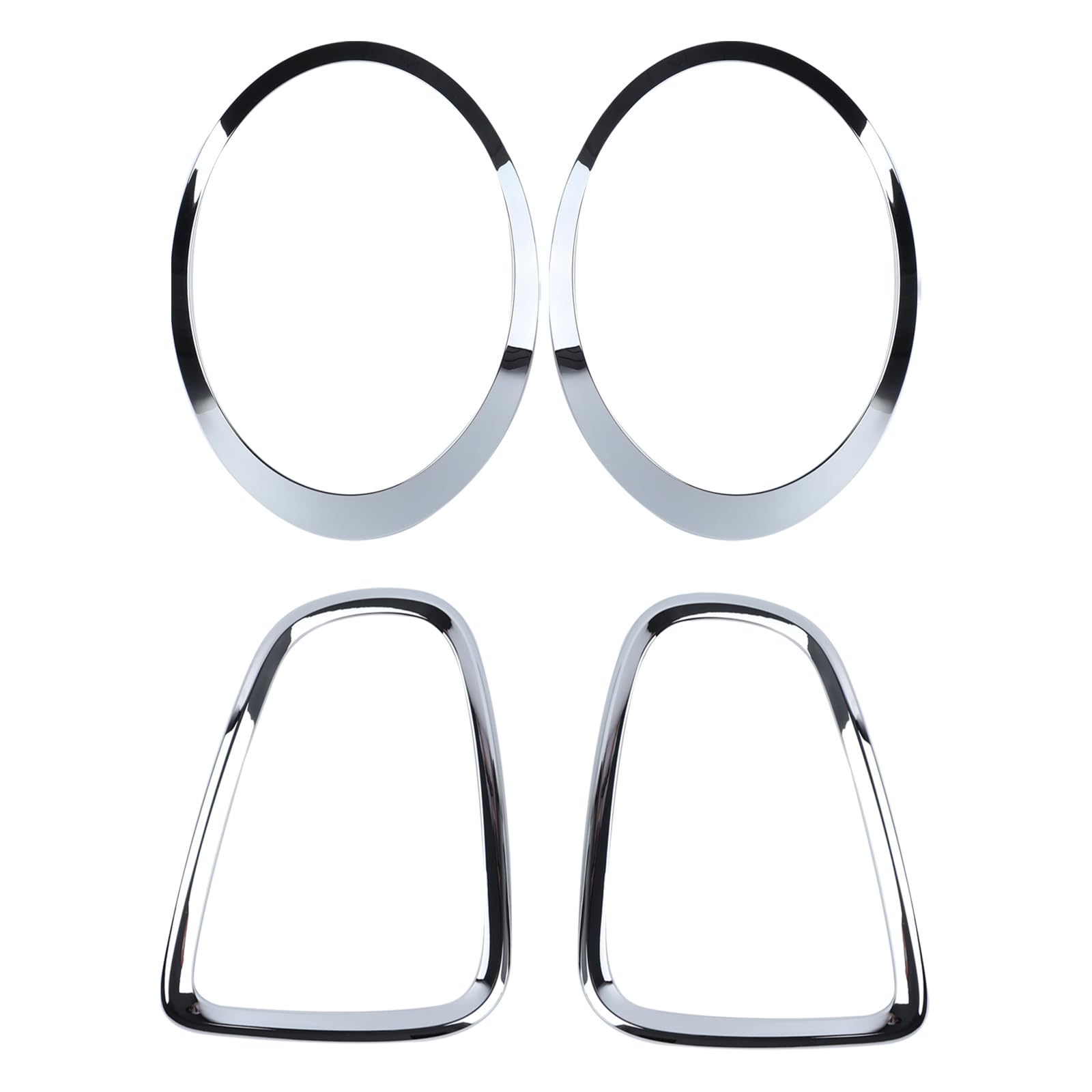 BONRYAN Headlight Bezels Cover Trim 4pcs Chrome Headlight Taillight Surround Cover Trims Replacement for Mini R56 R57 R58 R59 Cooper S JCW 2007-2015