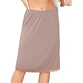 Lovasy Half Slip for Women Under Dress Lace Slip Skirt Anti-Cling Knee Length Underskirt S-3XL