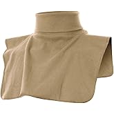 Ohoo Ribbed Cotton Blend Fake Turtleneck Dickey Collar Lightweight Detachable Mock Layering Accessory for Men Women