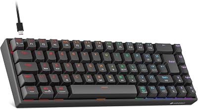 KOORUI 60% Mechanical Gaming Keyboard 69 Keys Blue Switch RGB Backlit