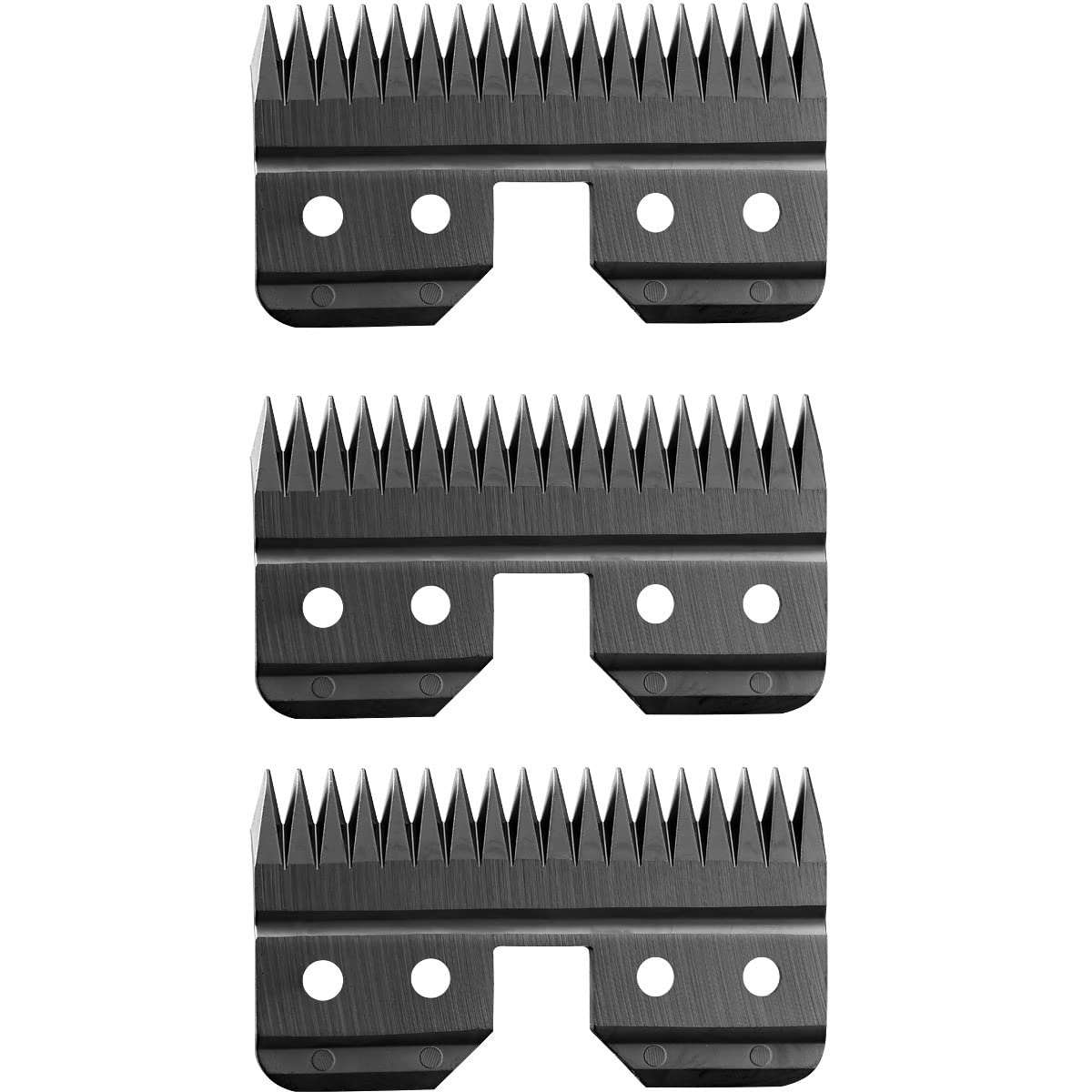 MAWAER 3pcs Black Fast Feed Ceramic Blades Replacement Blades for Oster Fast Feed Clipper A5 Grooming Clippers Movable Blade