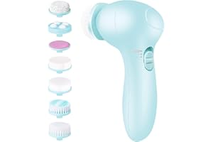 Electric Facial Cleansing Brush 7 in 1 - Fabuday Face Skin Spin Brush for Deep Cleansing, Gentle Exfoliating, Blackhead Removing and Massaging, Battery Operated Facial Cleanser Brush