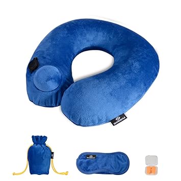 Shanshui Inflatable Travel Pillow Washable U Shape Round Neck