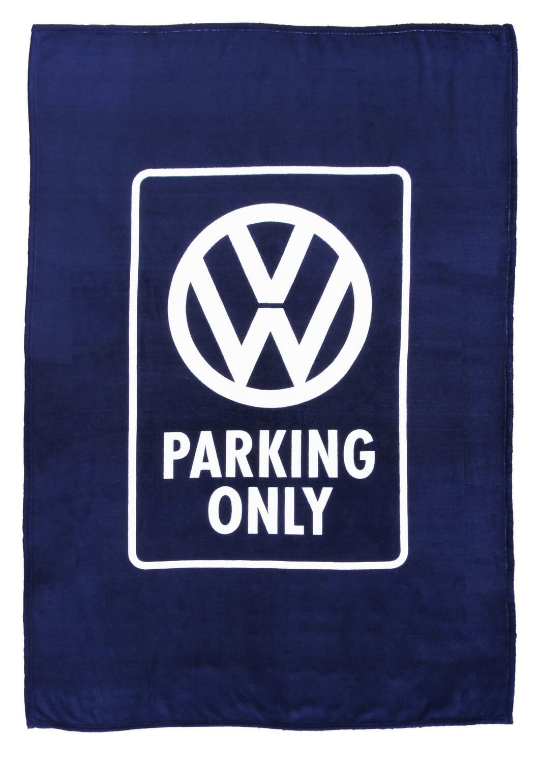 BRISA VW CollectioBRISA VW Collection Volkswagen Soft Cuddly fluffy Fleece Blanket throw in T1 Bus & Beetle Design (150x200 cm/59x78.7 in.) (Parking Only/Blue)