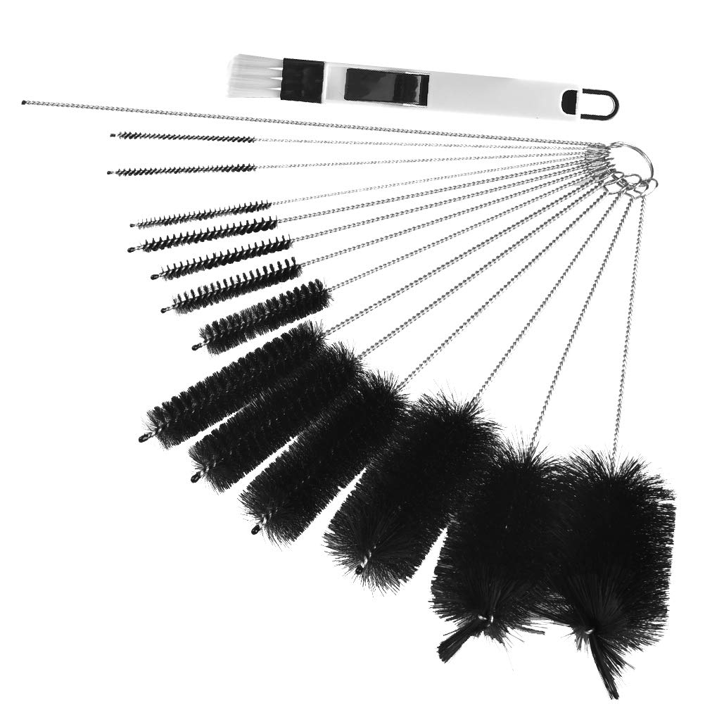 FOCCTS 9.8 Inch Nylon Tube Brush Set, Long Pipe Cleaning Brushes Set for Straw/Bottle/Test Tube