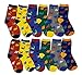 Differenttouch 12 Pairs Kids Boys Novelty Design Crew Socks