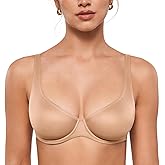 INLYRIC Women's Mesh Balconette Bra Sexy Demi Supportive Comfortable Seamless Underwire Unlined Sheer Bras