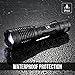 SAYGOGO XML-LE A100 Handheld LED Flashlight, Outdoor Ultra Bright T6 Glare Waterproof Torch with Adjustable Focus and 5 Light Modes, Suitable for Powered Tactical, Camping, Hiking, and Hunting, Black