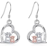 YAFEINI Highland Cow Earrings 925 Sterling Sliver Cow Dangle Earrings Highland Cow Jewelry for Women