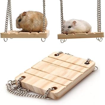 Amazon 小動物製品ハムスターチンチラのおもちゃ木製スイングハーネスは ペットのおもちゃアクセサリーをぶら下げベッドオウム休息マットペットハンギング Chaochao Chaochao おもちゃ 通販