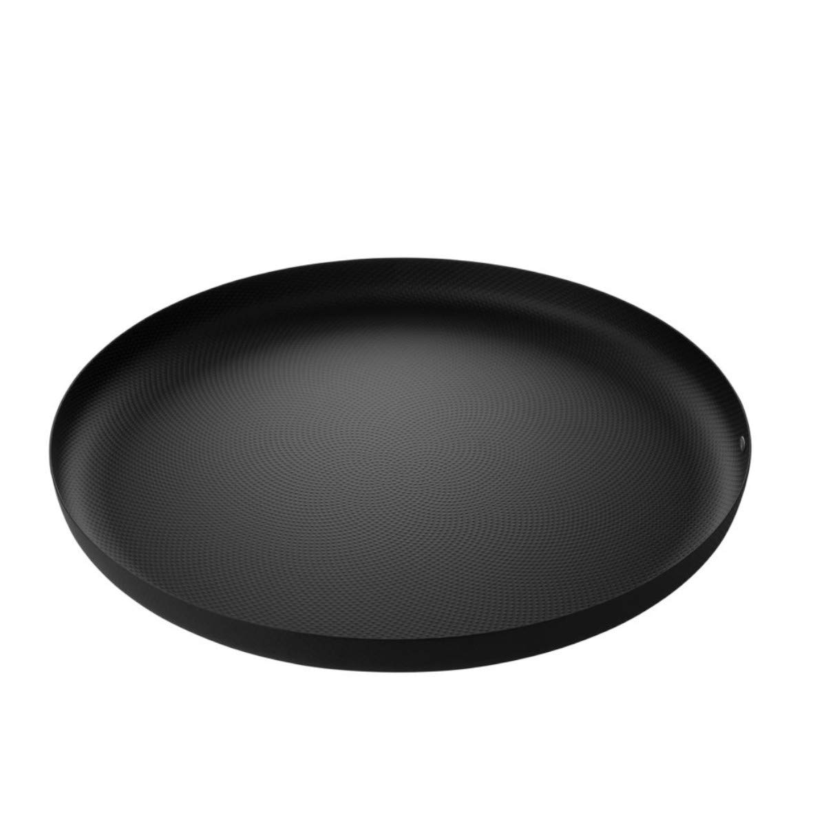 Alessi Jm14/35 BT - Design Round Tray in Coloured Steel with Epoxy Resinand Embossed Decoration, Black, 35 cm
