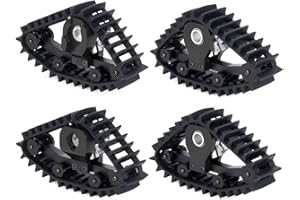 YSKMLOLP TRX4M Track Wheels Snow Tires,Snow Tires Sets Simulate Carload Tracks Wheel Sandmobile Conversion 4Pcs for 1/18 RC Crawler Car TRX-4M Accessory Parts (Black)