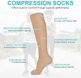 ACWOO Compression Socks for Women Men 2 Pairs Graduated Support Beiges Black view 2