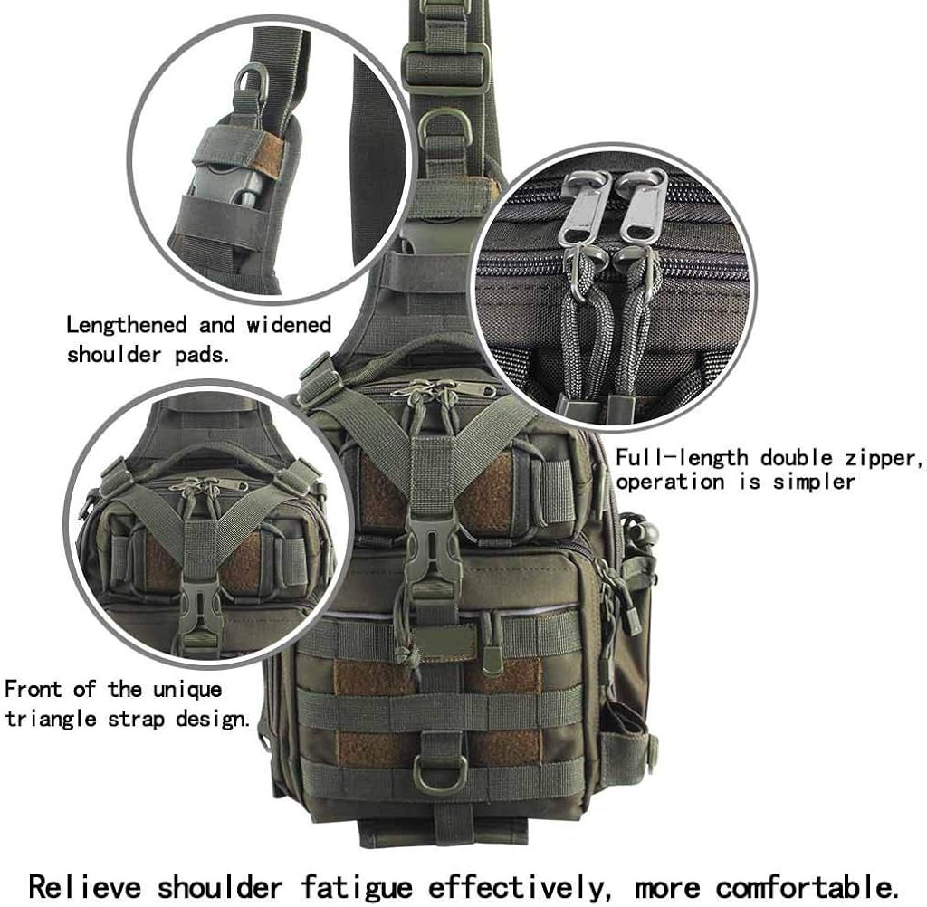 BLISSWILL Fishing Backpack Outdoor Tackle Bag Large Fishing Tackle Bag Water-Resistant Fishing Backpack with Rod Holder Shoulder Backpack (Army Green) : Clothing