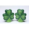 MHC Fine Ceramic Clover Leaves Shamrock Salt and Pepper Shakers Set, 2-3/4" H