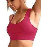 BaseTry Adjustable Strap Racerback Sports Bras for Women - Padded Seamless High Support Bra for Workout Gym Yoga Large Bust