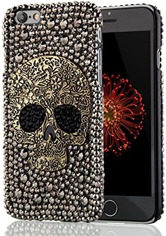 iPhone 7 Case, New Fashion 4.7-Inch Handmade Bling Rhinestone Diamond Crystal Skull Hard Case for Apple iPhone 7- Black