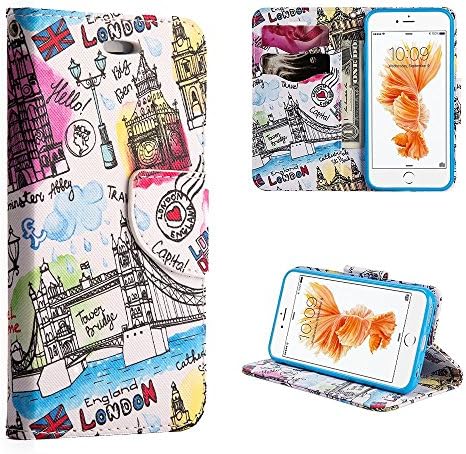 iPhone 7/8 Case, Dreamwireless Escape to London Stand Folio Flip Leather [Card Slot] Wallet Flap Pouch Case Cover For Apple iPhone 7/8, Colorful